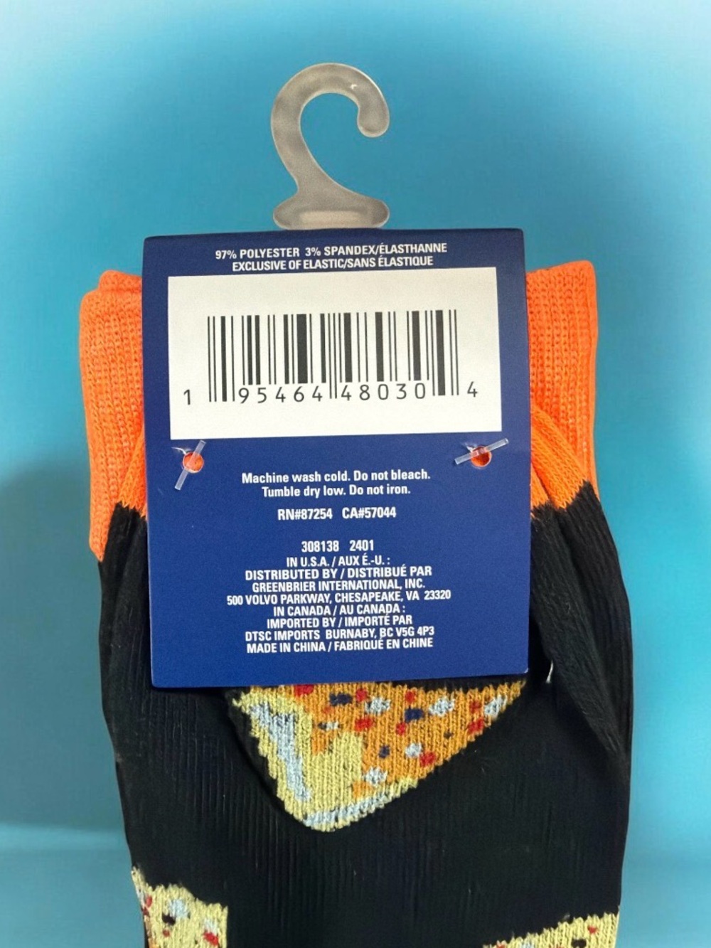 Juncture Men's Novelty Pepperoni Pizza Print Crew Socks Size 6-12 🍕 - Picture 3 of 3